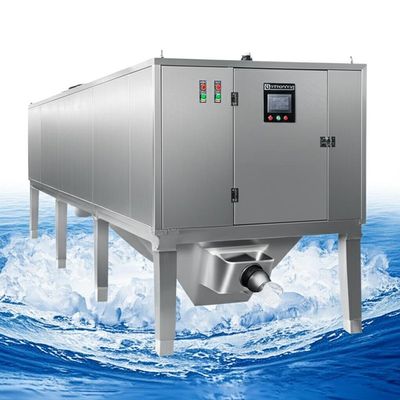 কেনা 53.8kw Refrigerating Capacity Freshwater Flake Ice Machine with 1.5-2.5mm Ice Thickness and 500KG Storage Capacity online manufacture